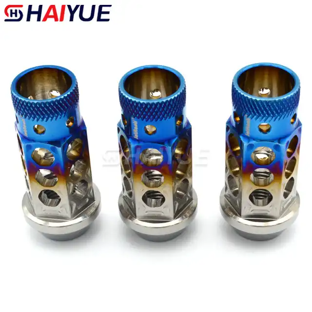 Non-slip knurled hollow car wheel nut
