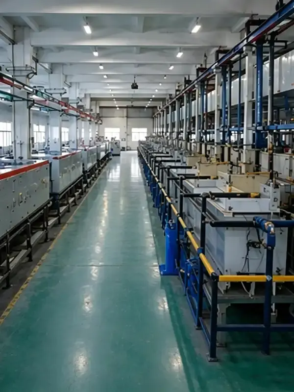 Panoramic view of a clean production line